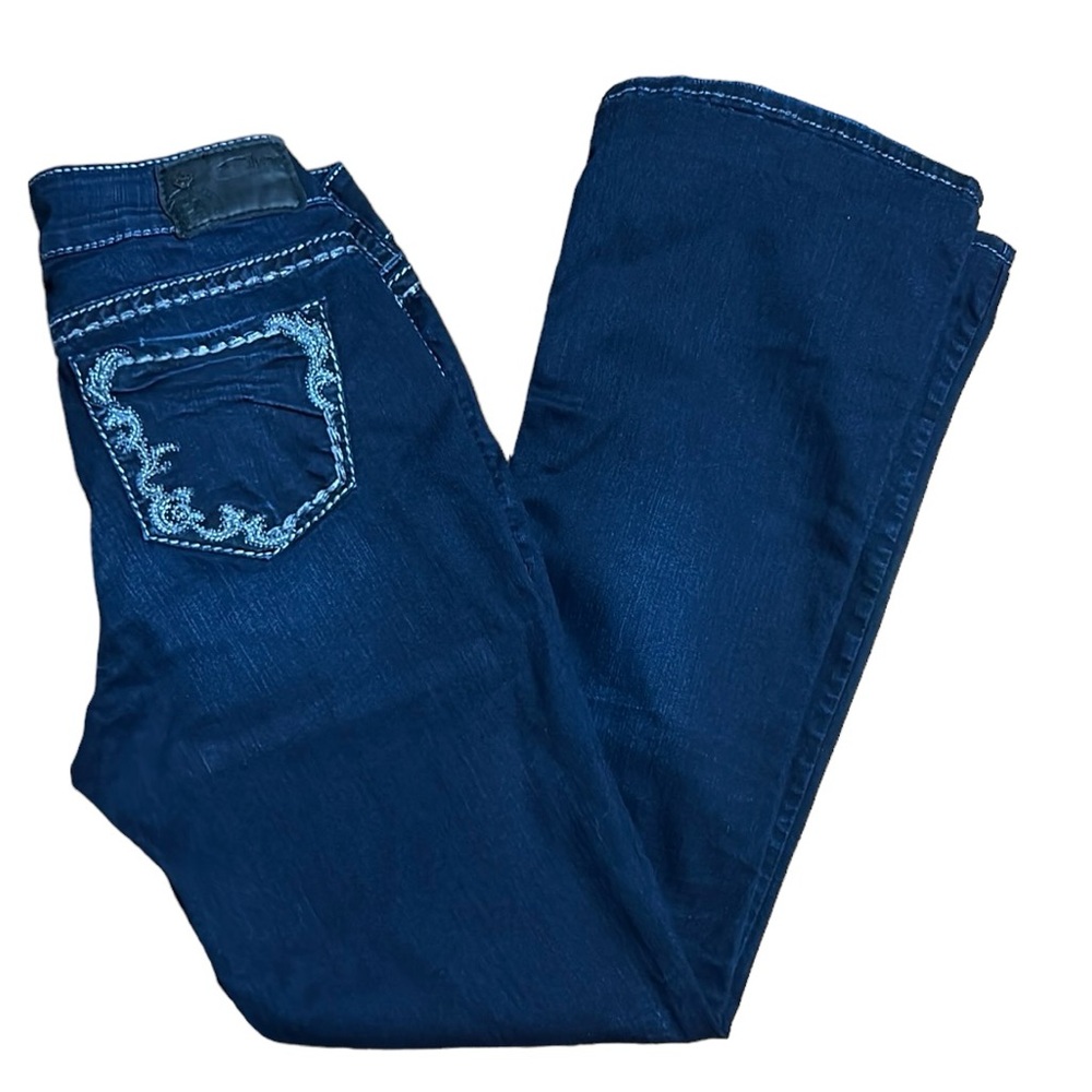 Silver Jeans women’s size 29 Suki blue denim pants low‎ rise hemmed